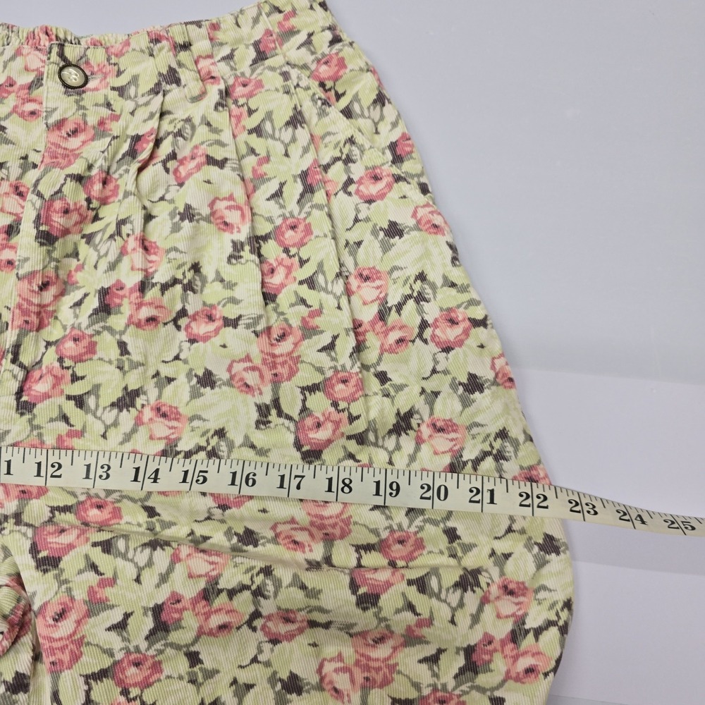 Vintage All Week Long Floral Corduroy Pants Women Size 10 High Waisted Rose - Picture 4 of 9